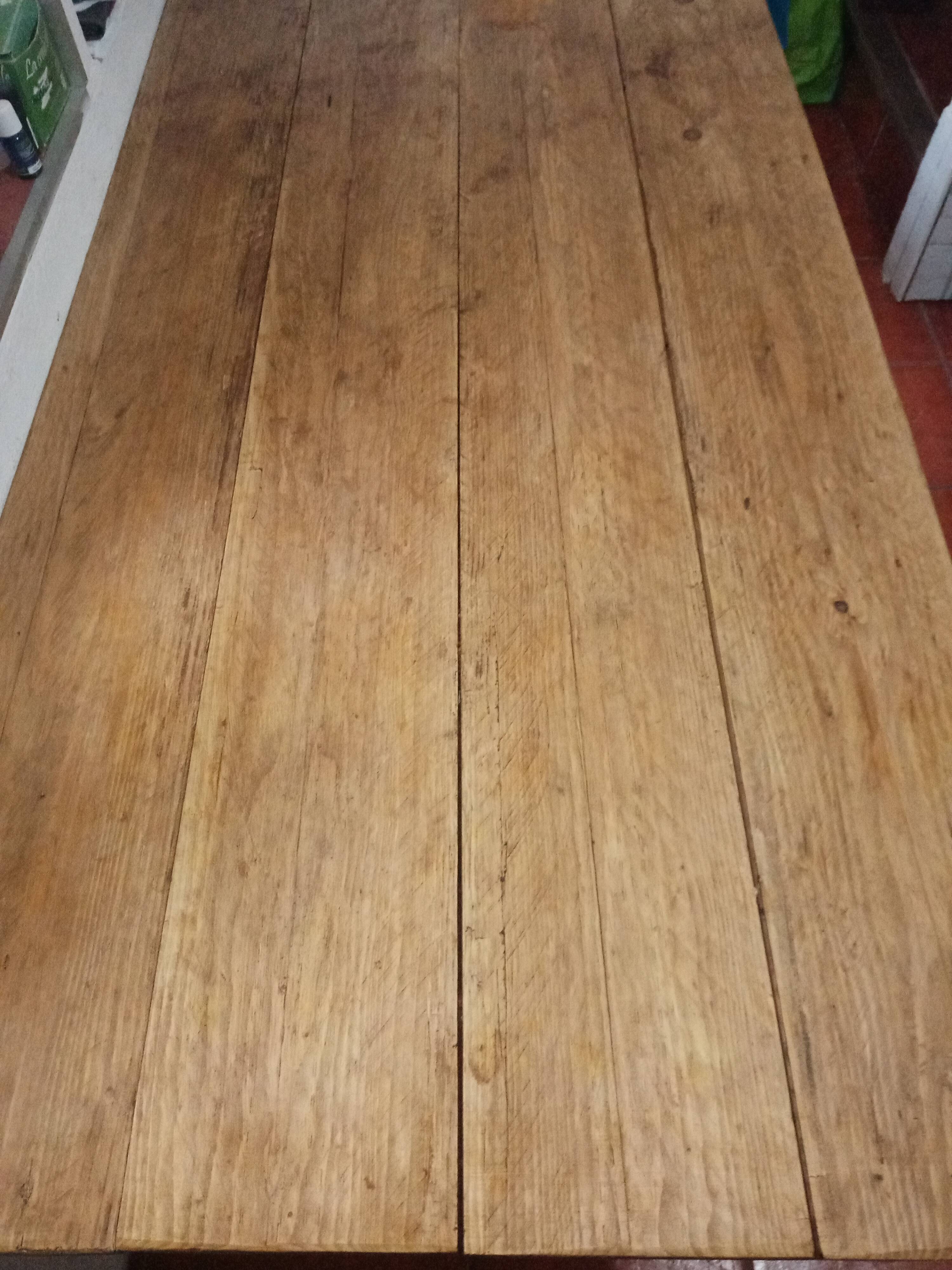 Table workshop footing vintage steel tray planks wood planks