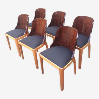 Suite de six chaises gondoles Art Deco