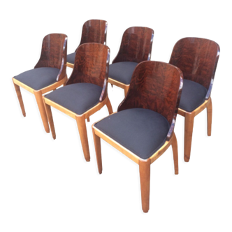 Suite de six chaises gondoles Art Deco