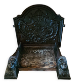 Chenets et plaque en fonte