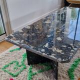 Vintage black terrazzo coffee table