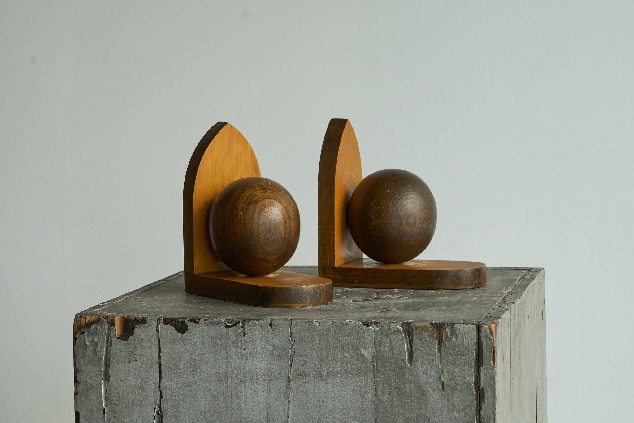 Art Deco wooden bookends from the 1930s.