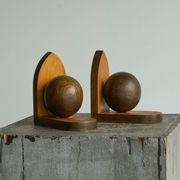 Art Deco wooden bookends from the 1930s.