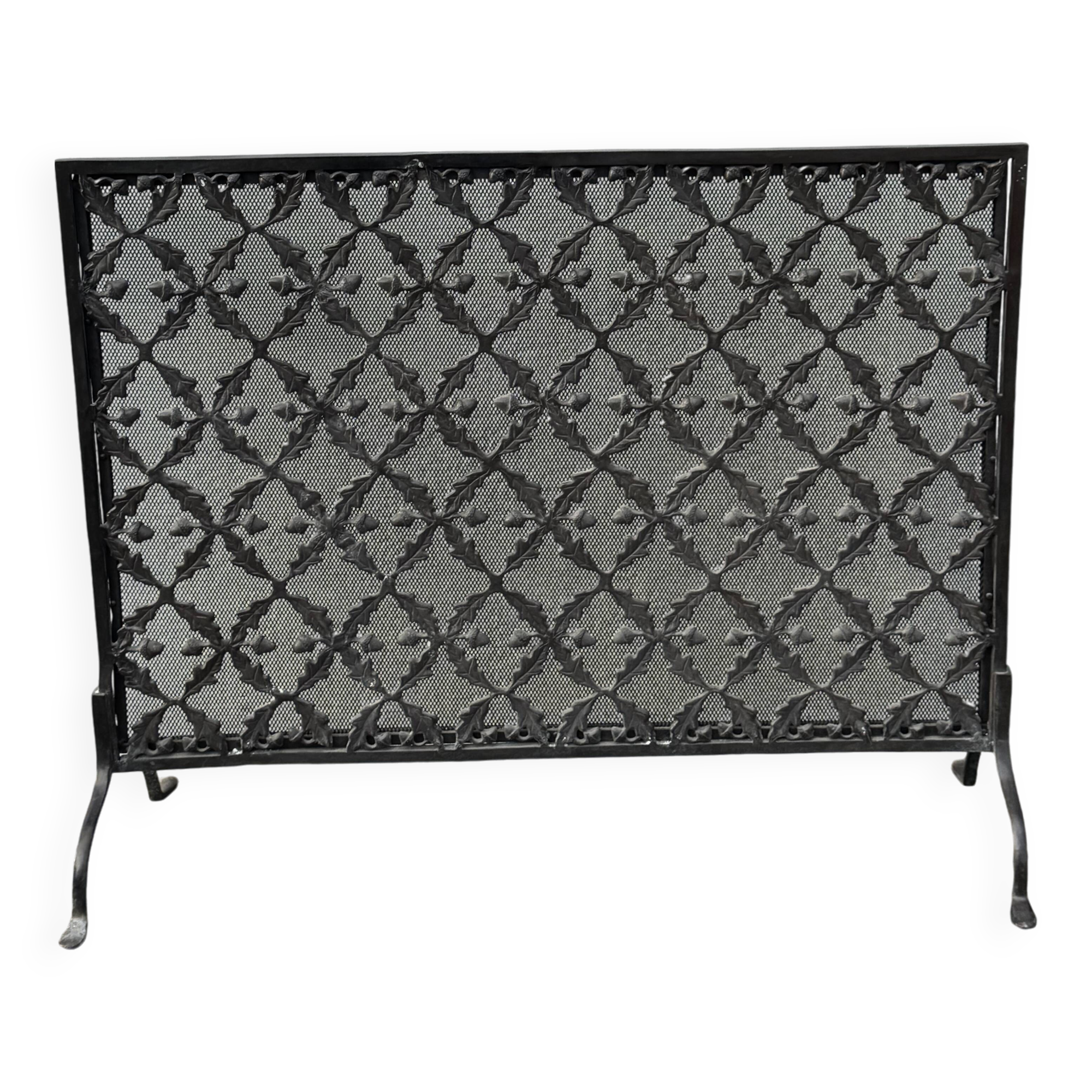 Wrought iron fire screen, France