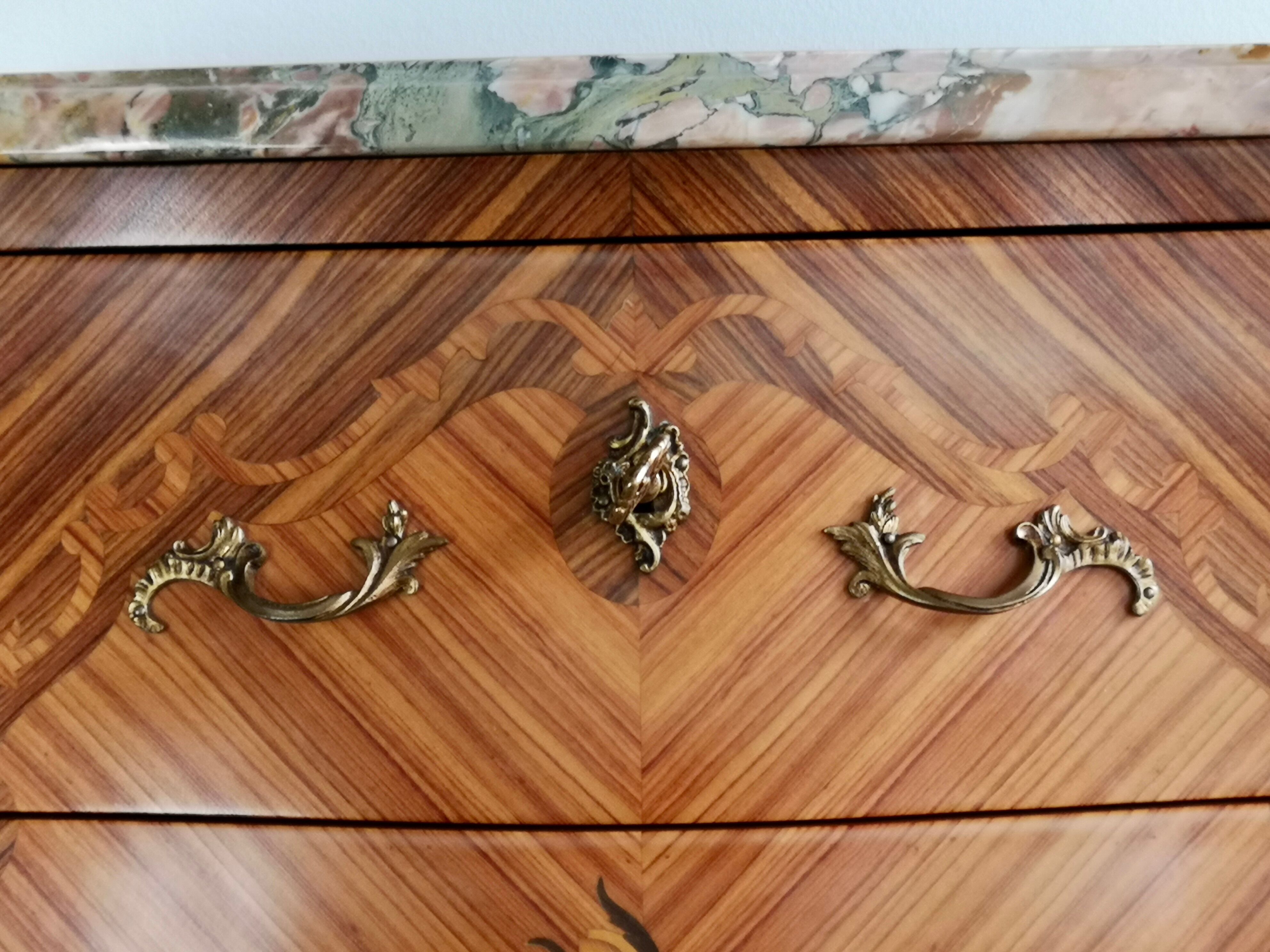 Louis XV style chiffonier in rosewood marquetry