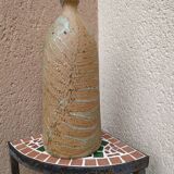 Sandstone bottle with inlaid fern décor by Alain Bernard Breton potter