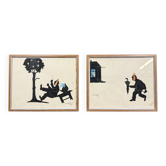 Marimag 20th century: original humorous ink paintings signed circa 1950