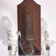 Wall applique, two-pointed glass chandelier, chiseled mirror and steel, 20th