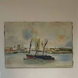 Old painting on canvas