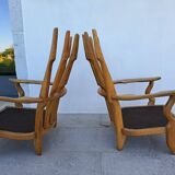 2 Guillerme and Chambron armchairs, Grand Repos model