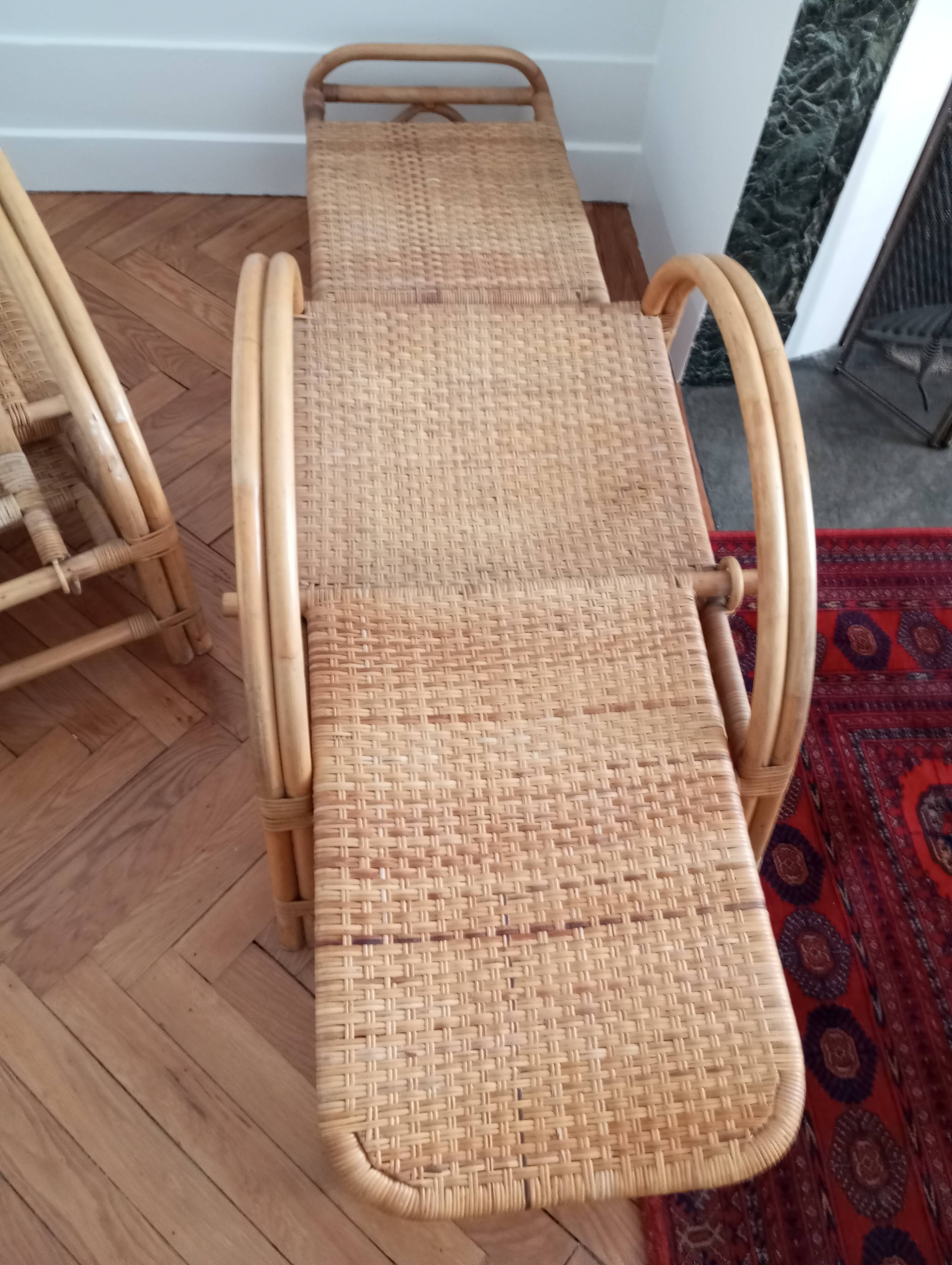 Old pair of deckchairs. 1960.