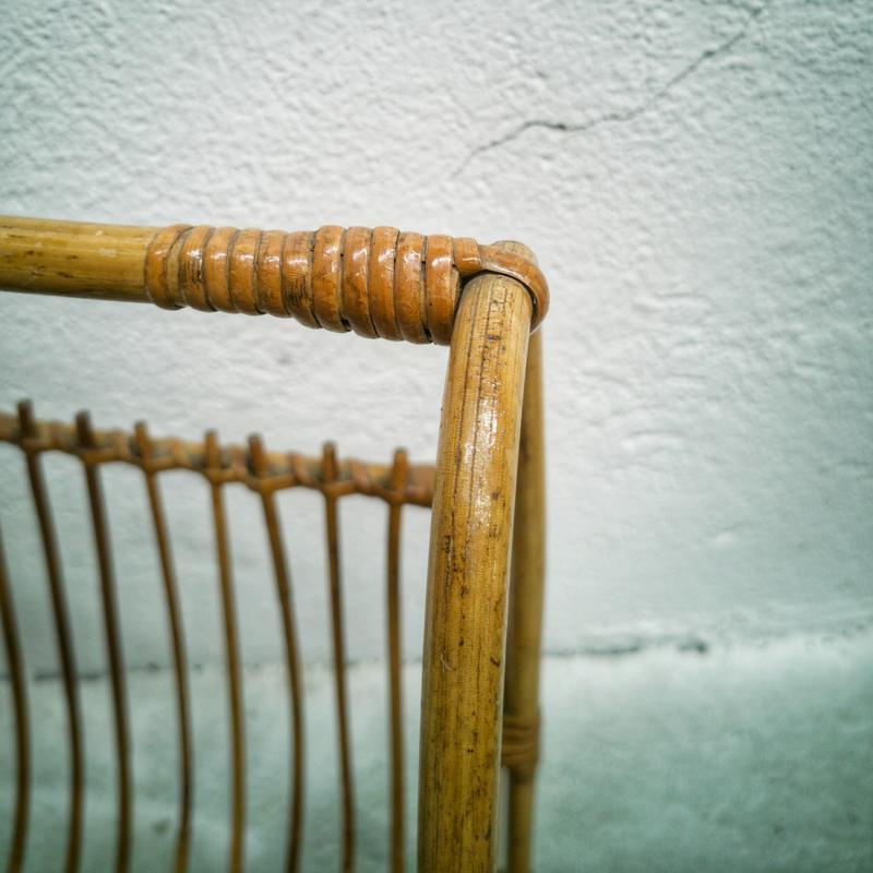 Vintage rattan magazines rack
