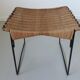 Raoul Guys stool for Airborne in wicker and metal 50s