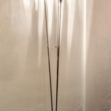 Floor lamp three lights in metal finish gunmetal, glass and plexiglass. Italy 80s