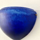 Sconces, signed, in satin blue glass paste from the 1930s