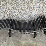 LC4 Cassina Chaise Lounge Vintage Black Leather, Perriand, Le Corbusier and Jeanneret