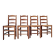Set of 4 rustic chairs in solid oak and straw.