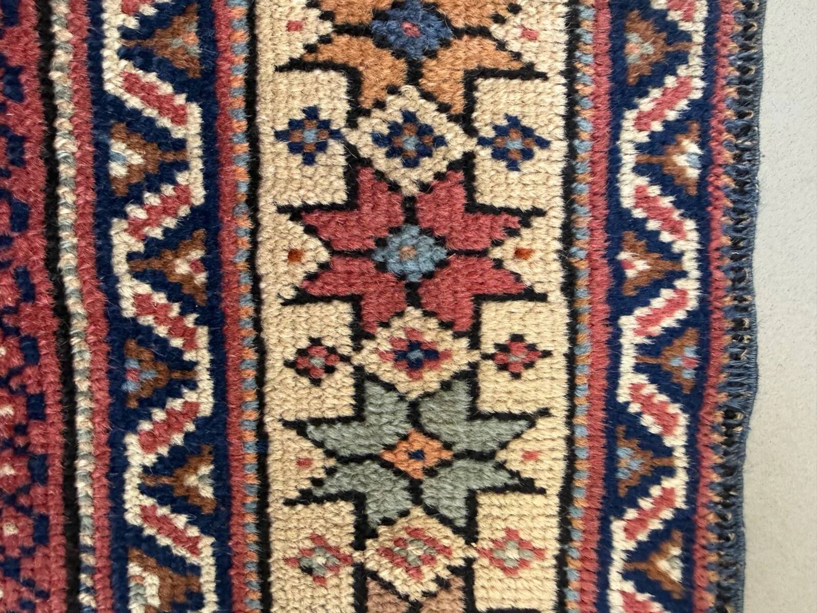 Antique Caucasian rug 215x126 cm Lesghi Star tribal Kazak rug large 2522