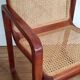 Fauteuil design traineau bois et cannage – années 80