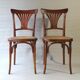 Two bistro chairs kohn n°196 in palmette, circa 1906, tanned