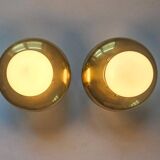 Pair of Brass Flush Mounts, Italy, 1970s