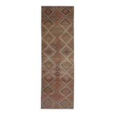 tapis Couloir en laine et coton turc noué à la main des années 1970, 101x320.