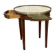 Louis XVI style bouillotte table in mahogany with a white marble top.