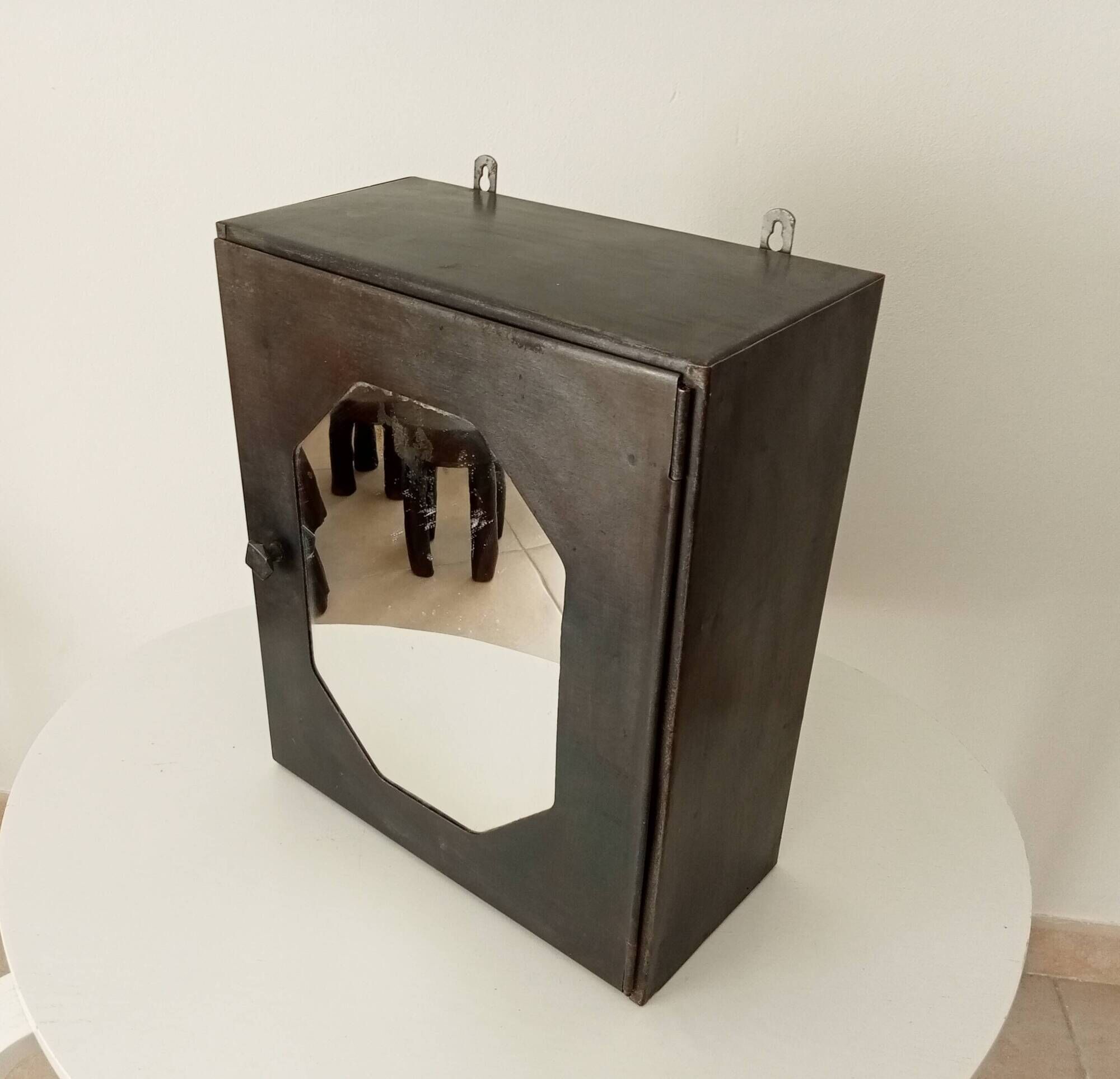 Vintage metal medicine cabinet from the 1950s