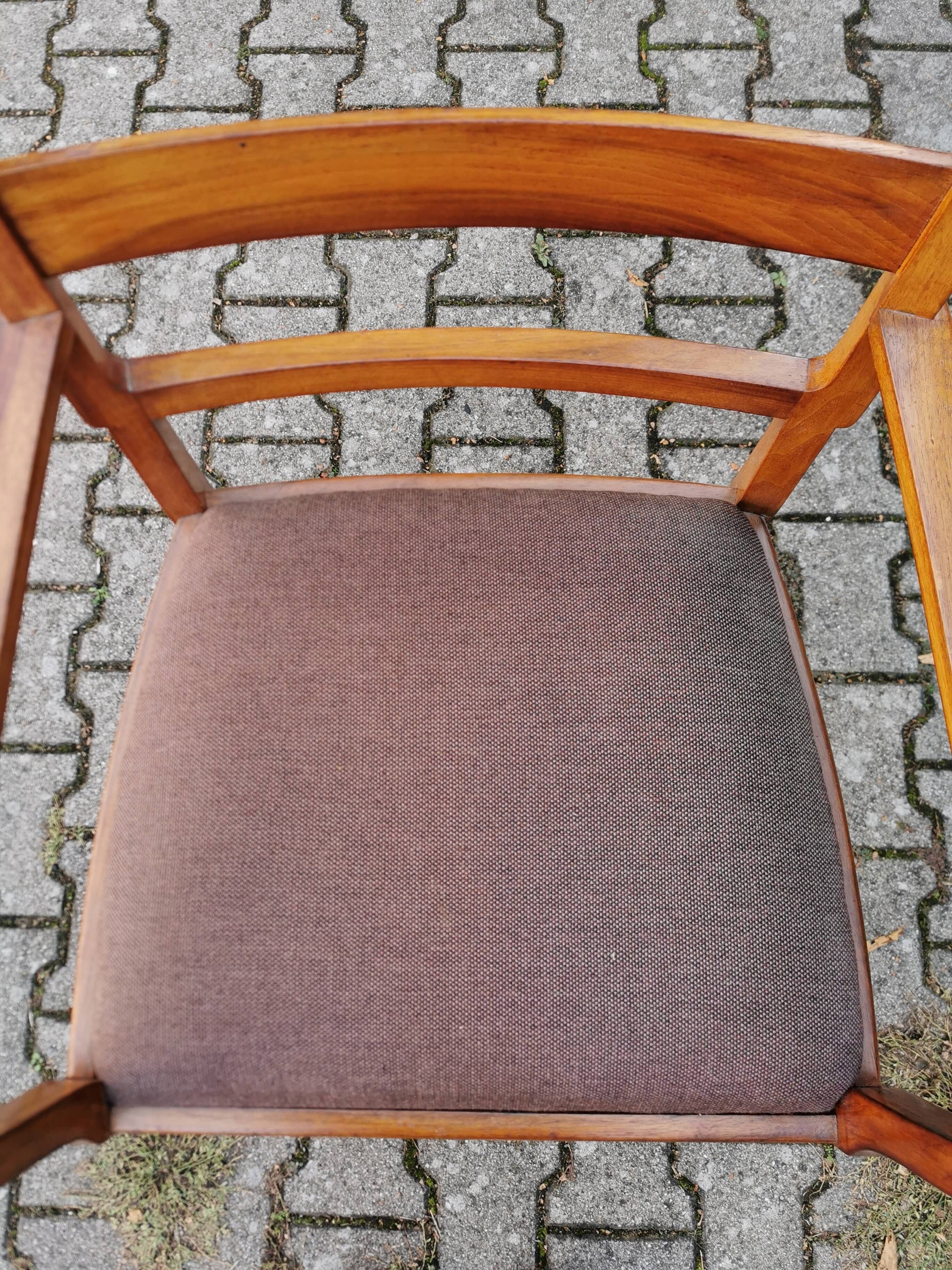 Vintage Scandinavian armchair wood fabric 60's