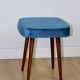 Blue square vintage stool PRL 1970s