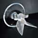 Lalique ashtray dish bird dove in frosted crystal and signed