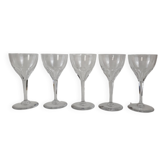 5 crystal water glasses from Saint-Louis Bristol model