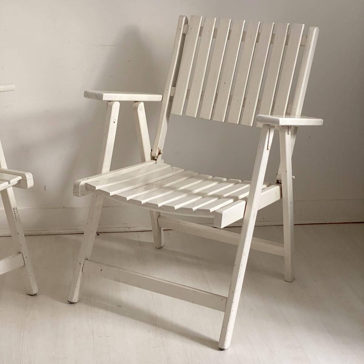Pair of vintage 1960s folding garden chairs