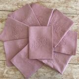 Set of 8 damask towels, monogrammed FB - 92x75cm