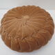 Vintage round cushion in velvet grège / chamois of 36cm in diameter