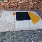 Traditional Berber rug in natural wool 3x2 m