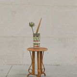 Bamboo and rattan pedestal table