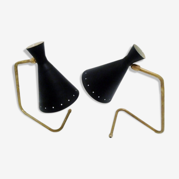 2 lampes de table cocotte noir