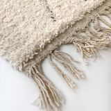 Moroccan Berber carpet blessed ouarain ecru with black patterns engraved 304x205cm