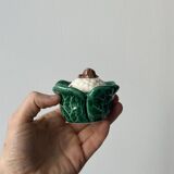 Small ceramic cabbage, sugar sauce boat.