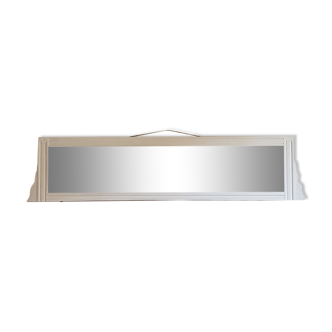 White art-deco mirror 134x32cm