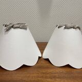 White and linen scalloped lampshade