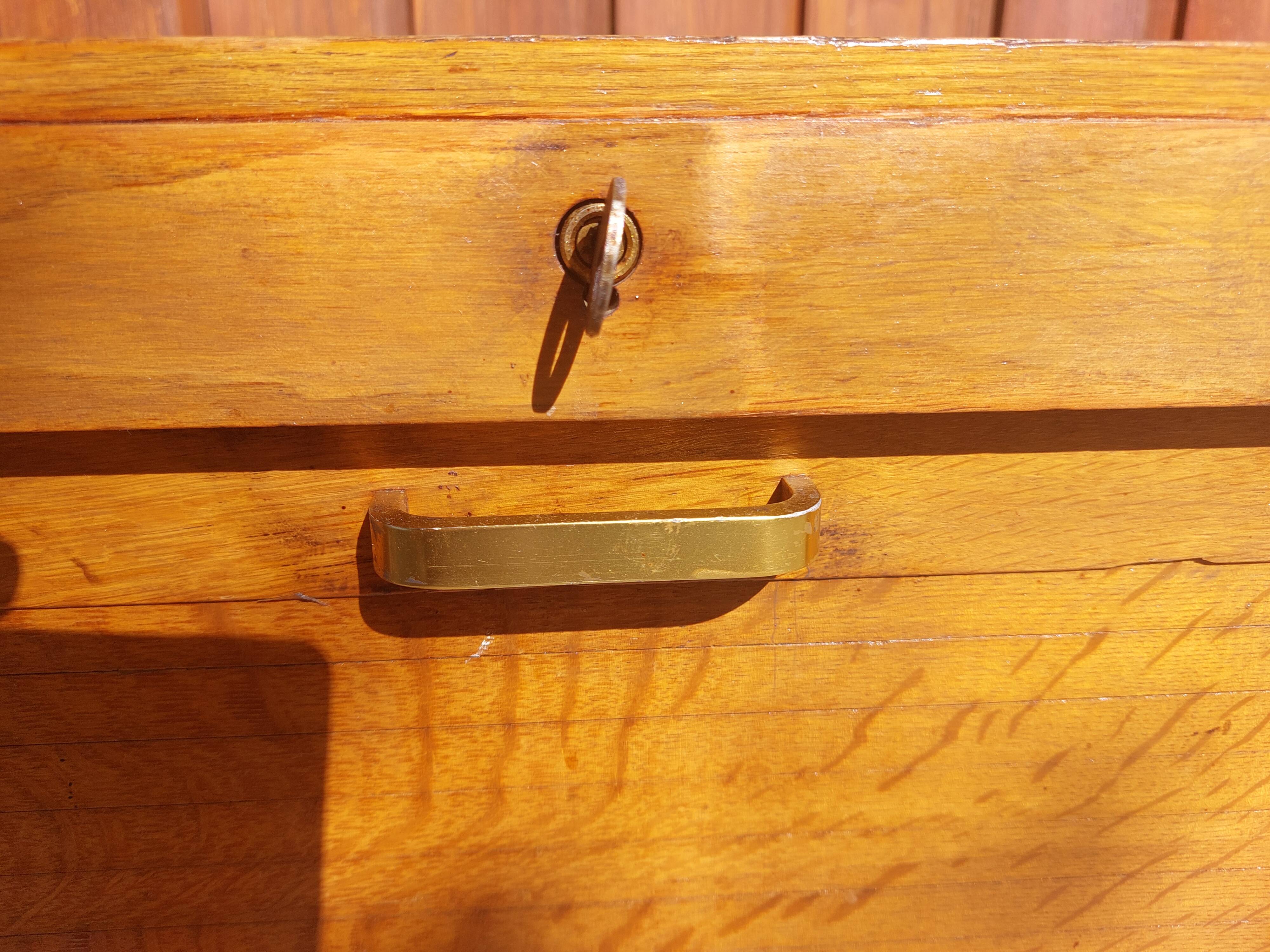 double curtain cabinet, vintage