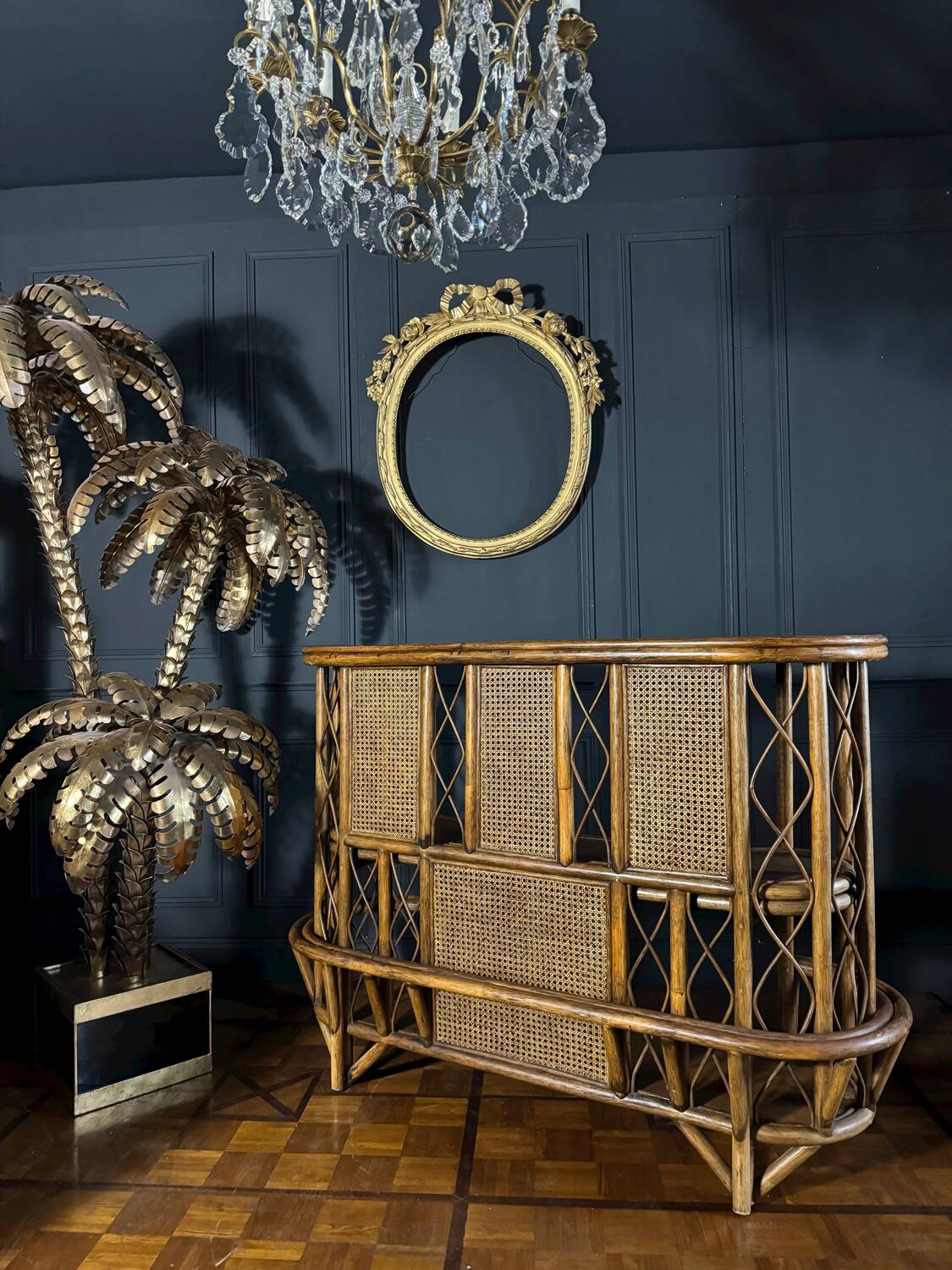 Rattan And Canework Bar From The 1970s - 20th