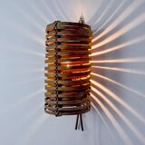 JA “Junco” caned rattan wall lamp by Coderch for Tunds, 1960, Spain