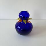 Vase bleu cobalt Jori Suhajek Bohemia tchèque