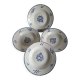 4 Deep Plates in earthenware Moulin des Loups & Hamage model Lucien