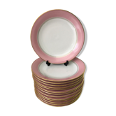 Set de 12 assiettes plates porcelaine de Limoges