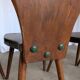 Set of 4 Vintage Brutalist Wooden Chair / Rustic Farmhouse Dining Chair