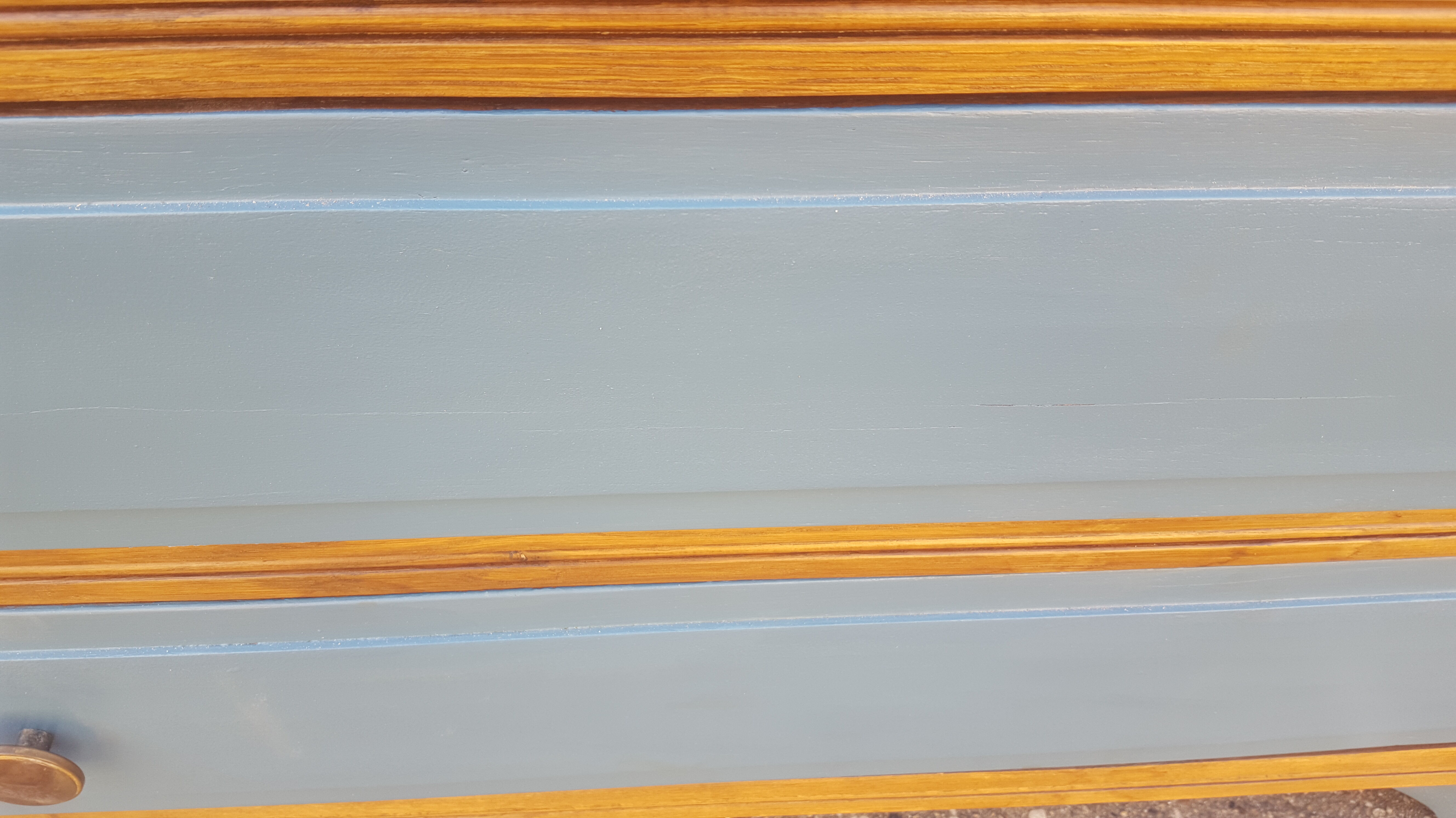 Vintage blue and wood dresser